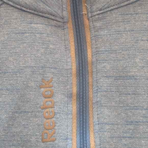 Reebok Women's Light Blue Quarter-Zip Sweatshirt - Large - Picture 3 of 7